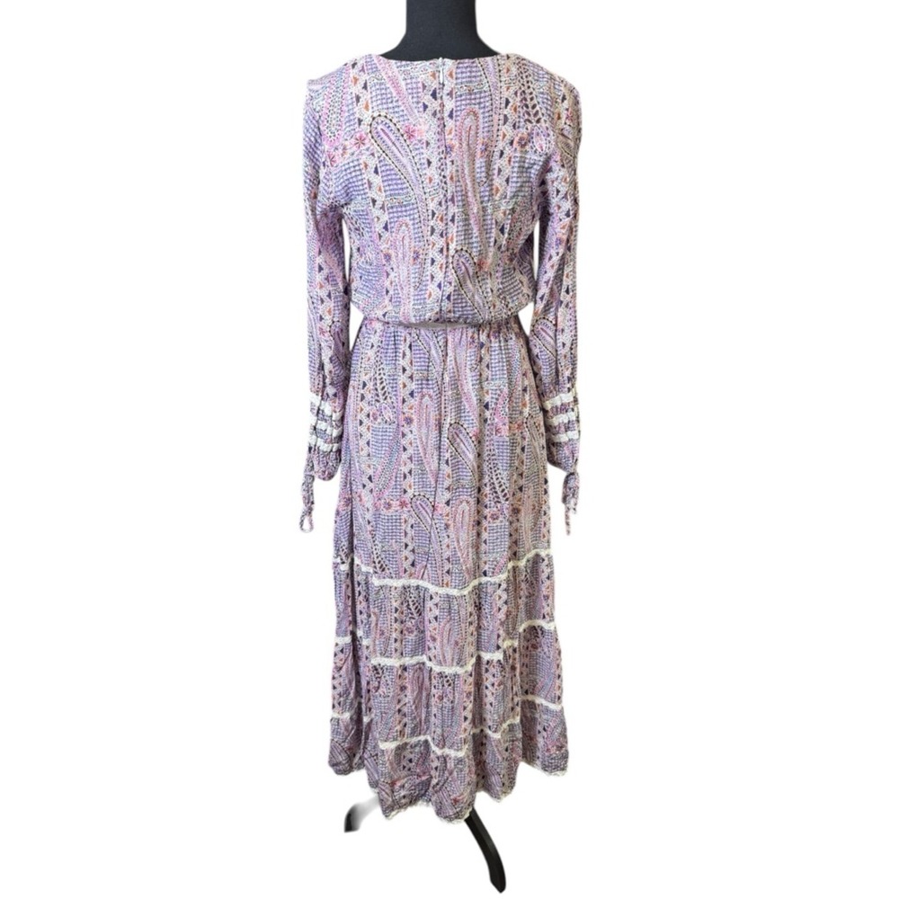 Melissa Odabash Kristen Maxi Dress Women S Pink Like New Paisley Tiered‎ Lace - Picture 5 of 6